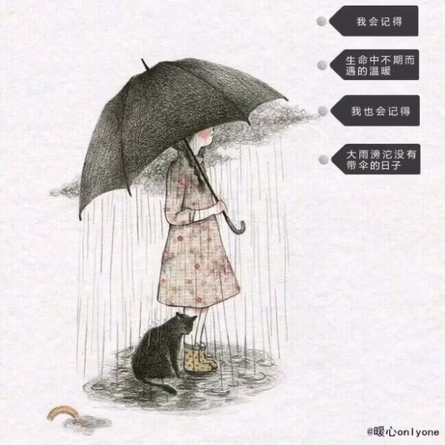 我会记住生命中不期而遇的温暖  我也会记得大雨磅礴 没有带伞的日子