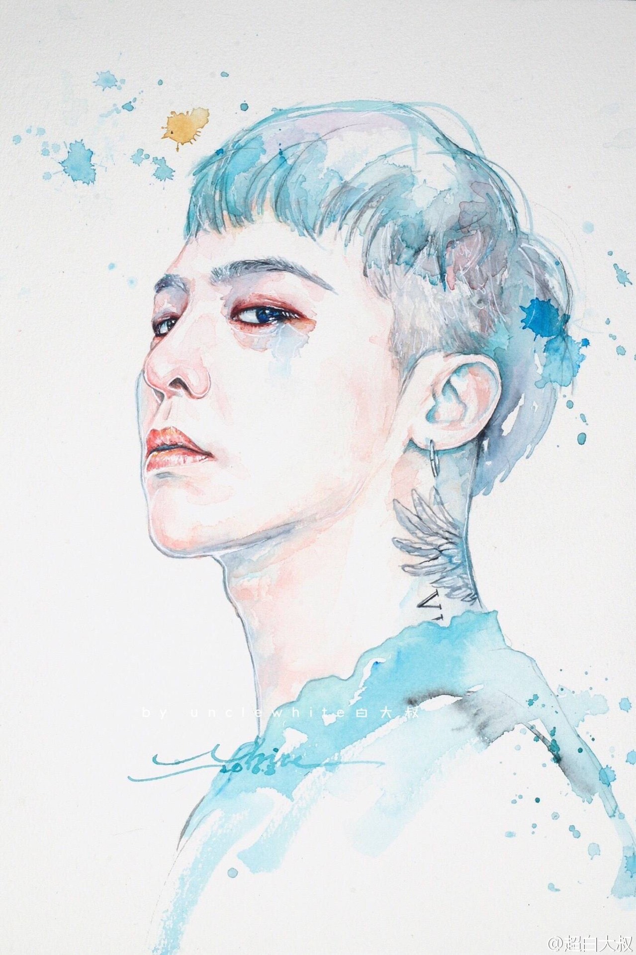 bigbang##gdragon##权志龙# 超白大叔 水彩 权志龙