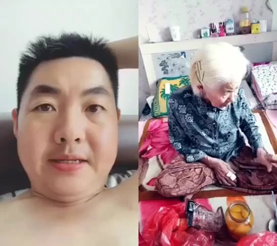 天气太热了,老太太不吃也不喝!