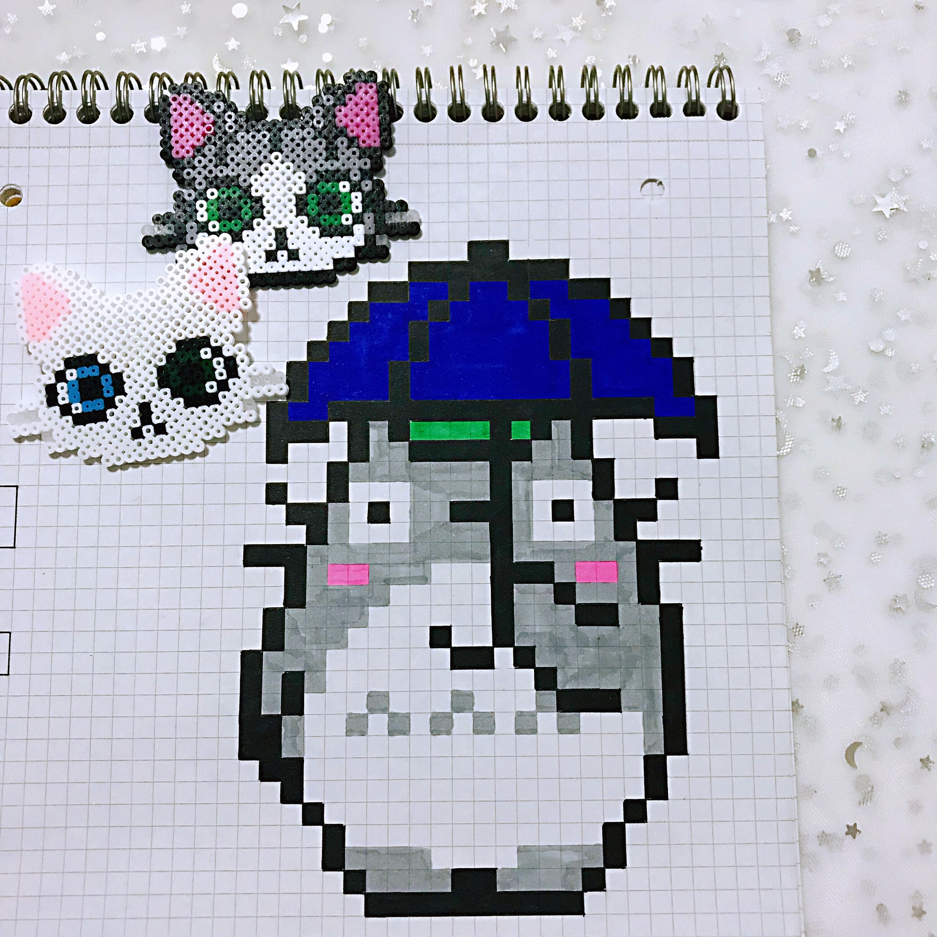 像素##简笔画##钥匙扣定制#龙猫 @牛奶光泽 邢滨月 像素字(o22