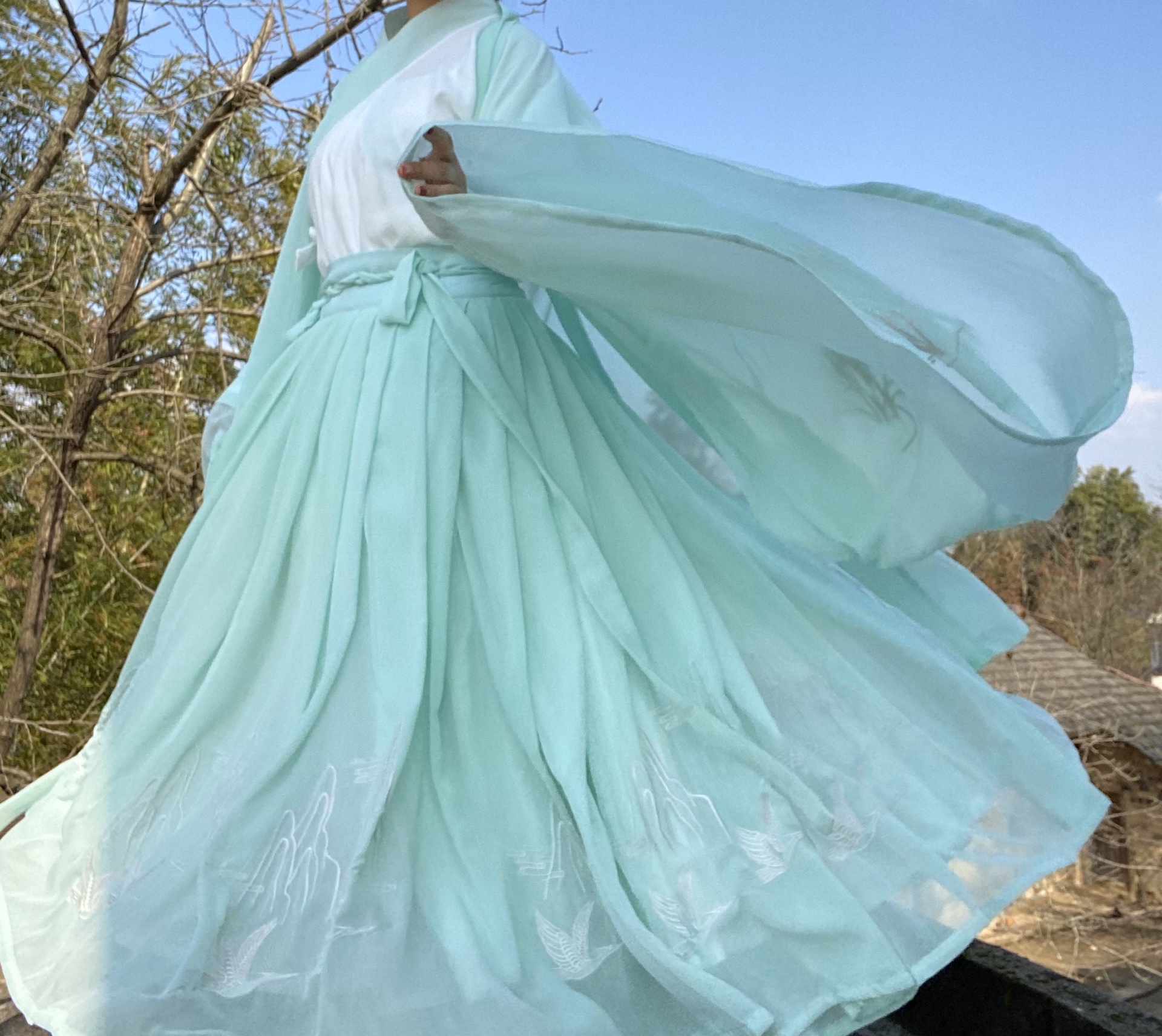 照片没p过,还能穿成齐腰的#苹果原相机 @墨莲居原创汉服(o1420065528)